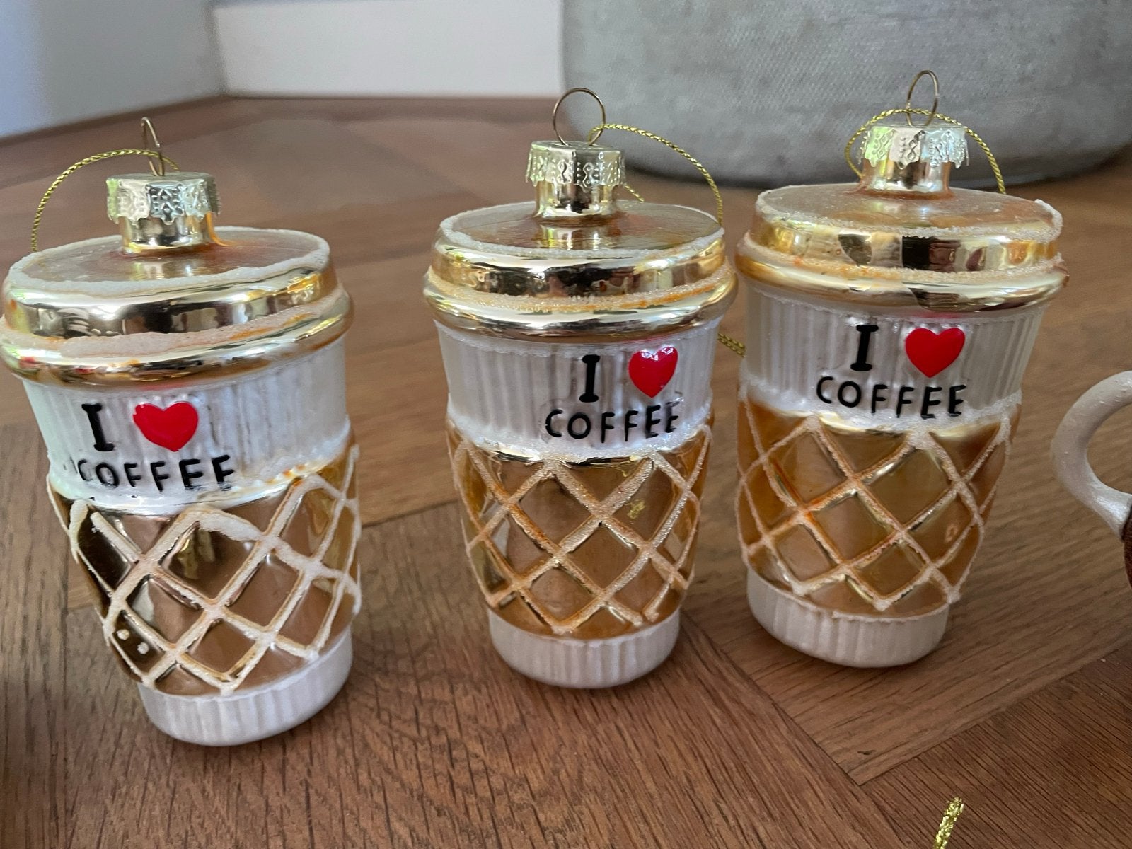 Kerst ornament/hangers koffiecups (3), Diversen, Ophalen, Zo goed als nieuw