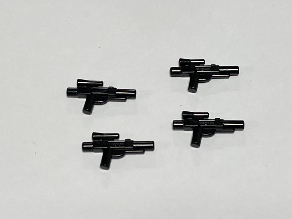Partij 4x nieuwe zwarte Lego Weapon Gun, Blaster Short, Overige thema's, Lego, Nieuw, Ophalen of Verzenden