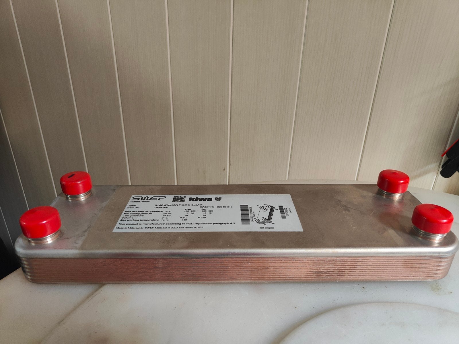 SWEP Kiwa Platenwarmtewisselaar B16DWXH/1P-SC-S 4x3/4", Ophalen of Verzenden, Nieuw, Overige typen