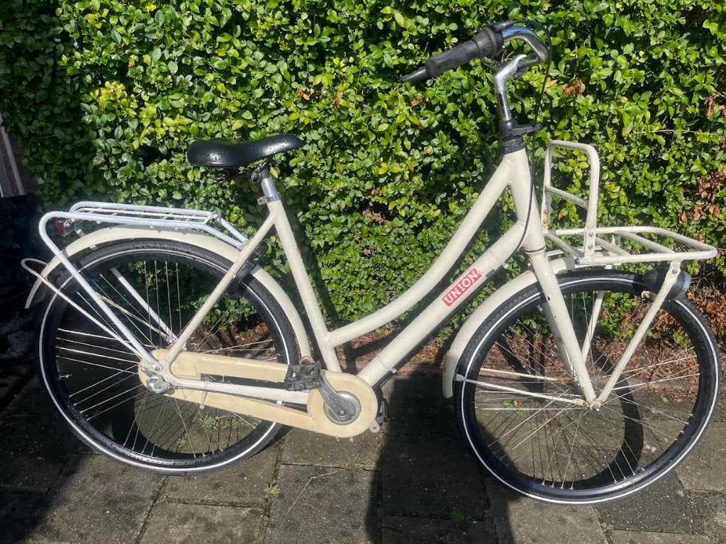 Union Damesfiets met voordrager - Crème, Terugtraprem, Versnellingen, Ophalen, Overige merken