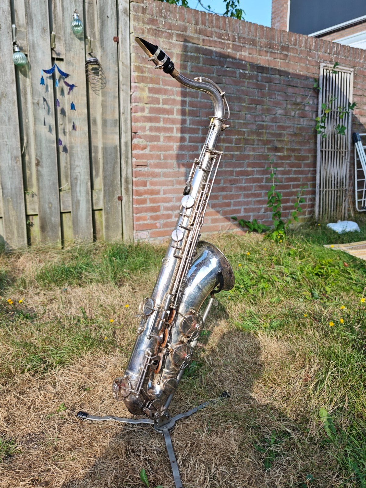 Vintage Tenorsaxofoon met Koffer en Standaard, Ophalen of Verzenden, Gebruikt, Tenor, Met koffer