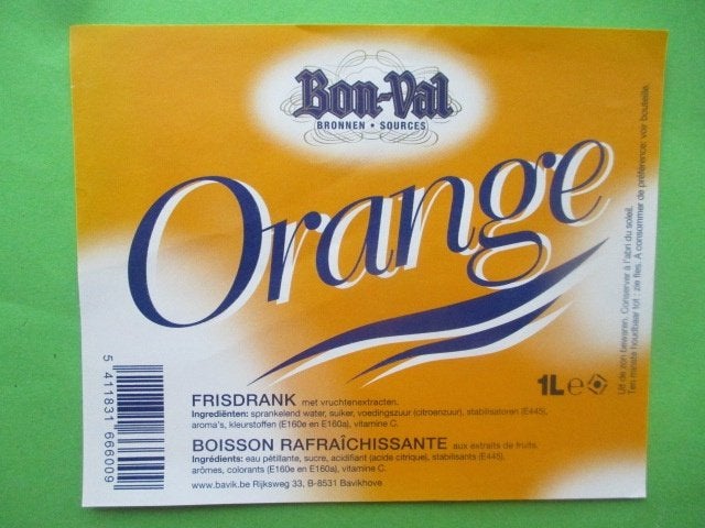 frisdrank etiket Belgie 19-6 (B2 E1)bavik, Ophalen of Verzenden, Gebruikt, Sigarenbandjes