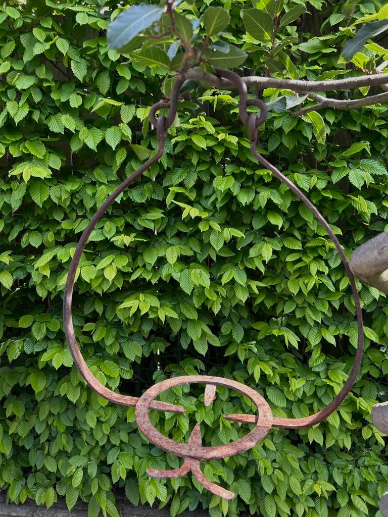 Antieke haardplaat hangtreeft ketelplaat haalijzer, Antiek en Kunst, Ophalen of Verzenden
