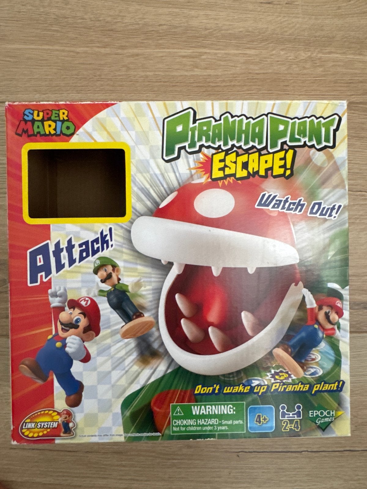 Super Mario Piranha Plant Escape! Bordspel, Drie of vier spelers, Ophalen of Verzenden, Zo goed als nieuw