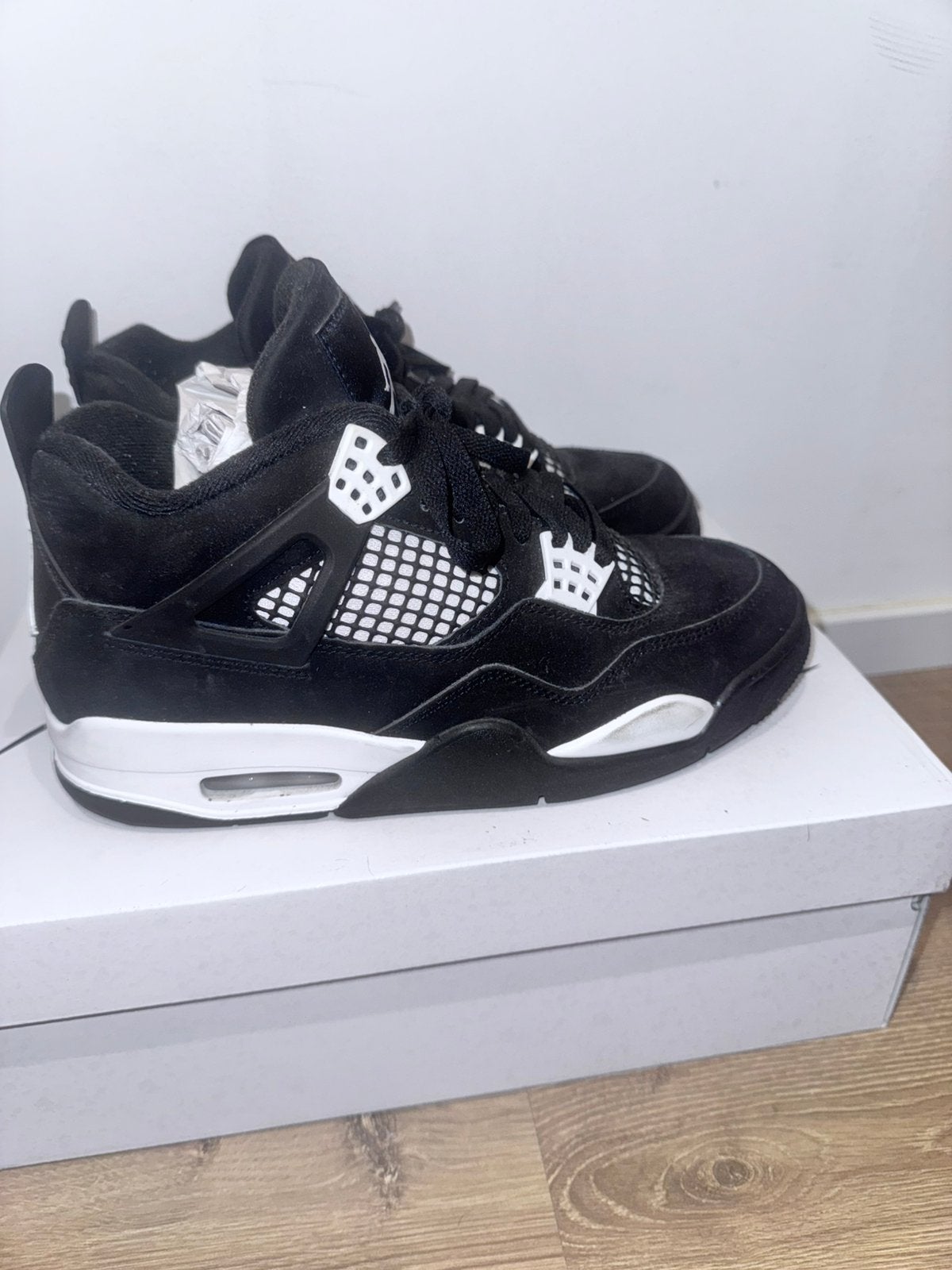 Air jordan 4 retro white thunder, Kleding | Heren, Zwart, Ophalen of Verzenden, Sneakers of Gympen, Zo goed als nieuw
