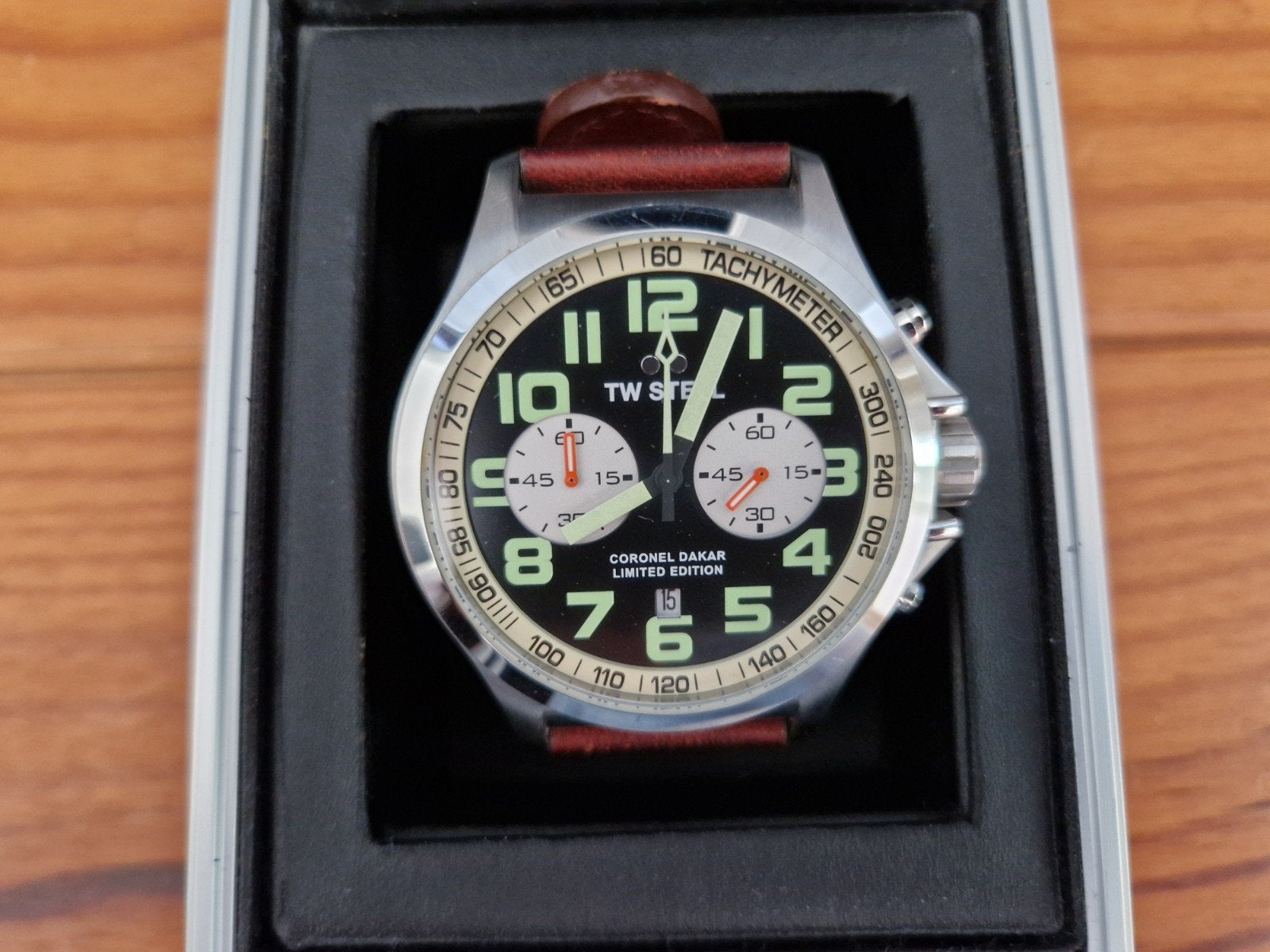 TW Steel Coronel Dakar Limited Edition Horloge model 456, Ophalen, Zo goed als nieuw, Leer, Overige merken