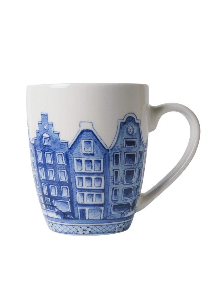Heinen Delfts Blauw theemok Grachtenpanden 300 ml nieuw, Huis en Inrichting, Overige merken, Keramiek, Delftsblauw, Heinen Delfts Blauw