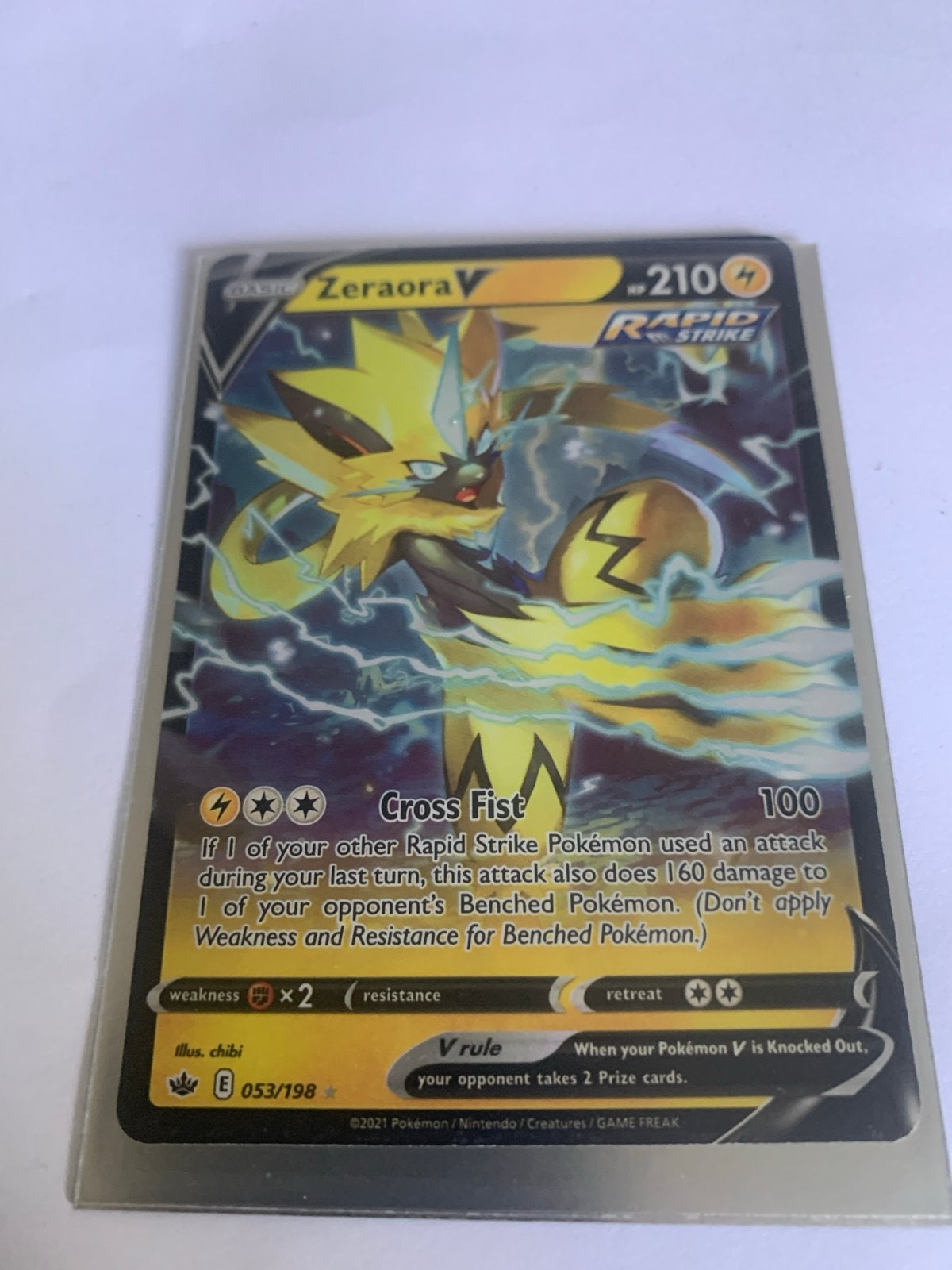 Pokémon TCG: Zeraora V (053/198) Rapid Strike, Ophalen, Zo goed als nieuw, Losse kaart