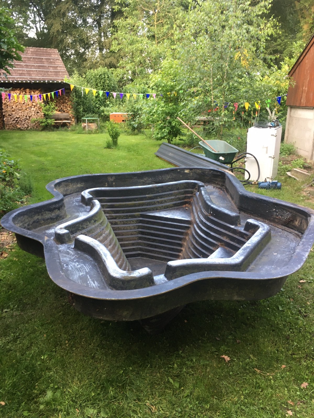 Polyester vijverbak, 307 X 207 cm, diepte 80 cm., Tuin en Terras, Vijvers, Ophalen, Gebruikt
