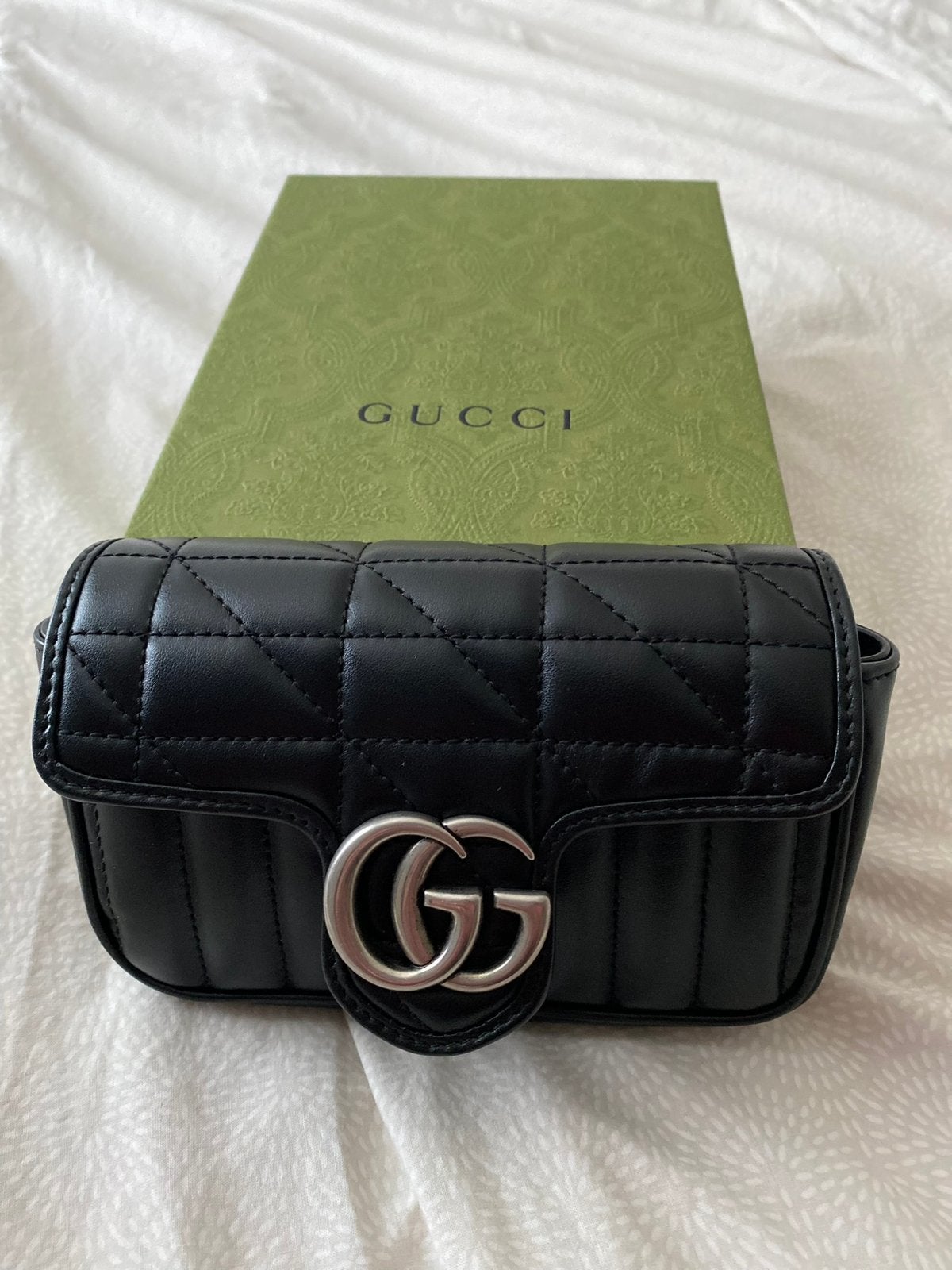 Gucci GG Marmont mini tas zwart zilver, Ophalen of Verzenden, Zo goed als nieuw, Zwart
