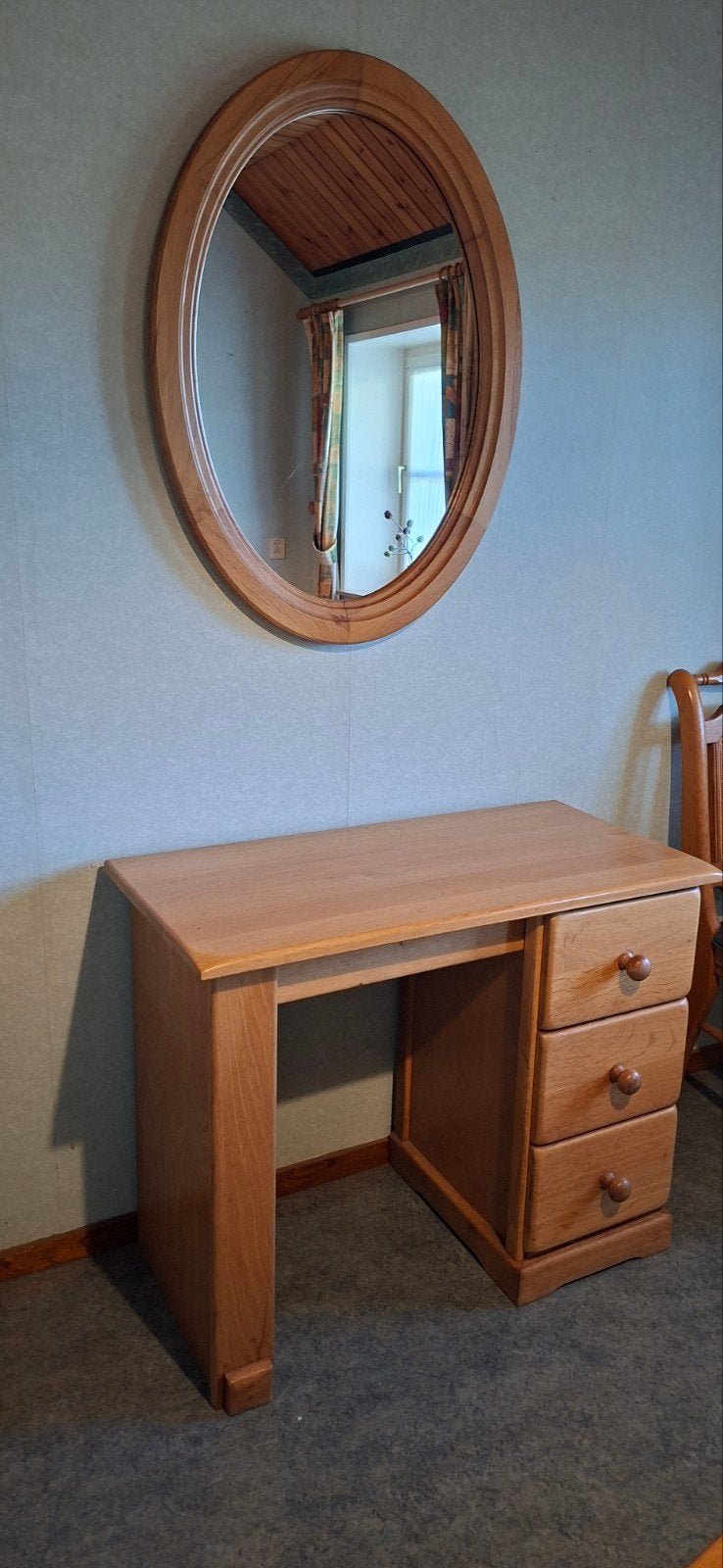 slaapkamer massief eiken..a.s zaterdag 12 uur, ophalen, Ophalen, Gebruikt, Overige kleuren, Tweepersoons