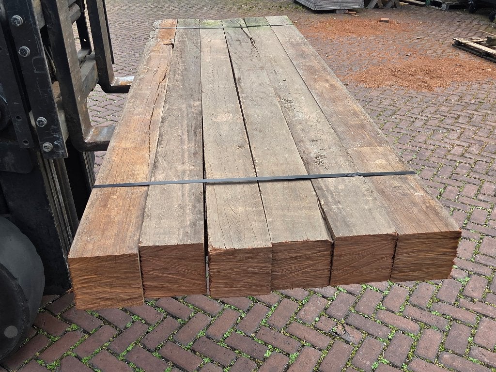 6 Hardhouten palen 15x15 cm 2.50 m lang - nr: HB242, Ophalen, 250 cm of meer, Palen, Hardhout