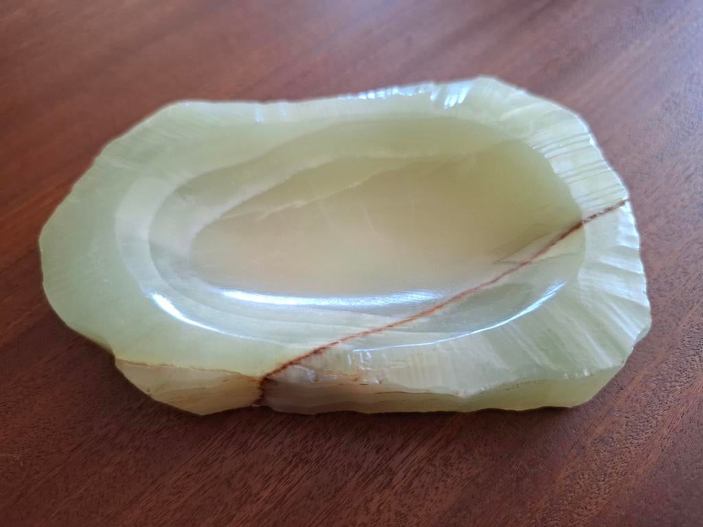 Vintage Onyx schaaltje / zeepbakje  - Groen 12cm decoratie, Antiek en Kunst, Ophalen of Verzenden