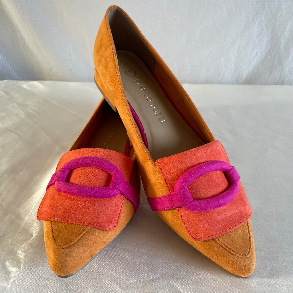 Marco Tozzi suède loafers mocassins maat 39 oranje roze, Instappers, Marco Tozzi, Nieuw, Oranje