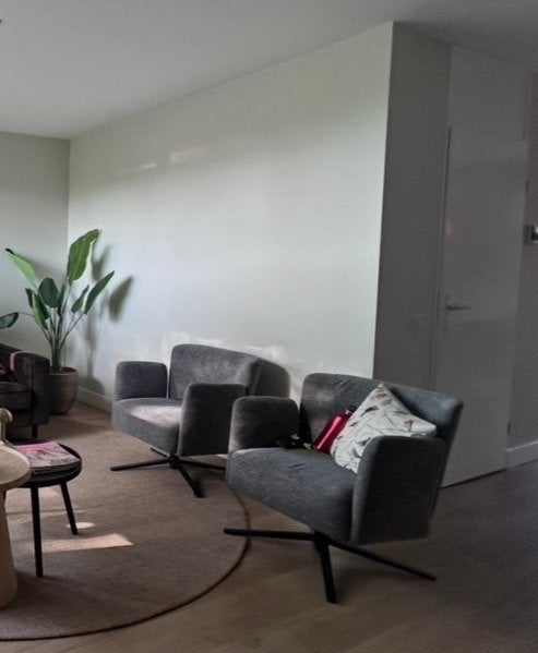 Leen Bakker Fauteuil Sam - Antraciet, Huis en Inrichting, Fauteuils, Ophalen, Minder dan 75 cm, Zo goed als nieuw, Stof
