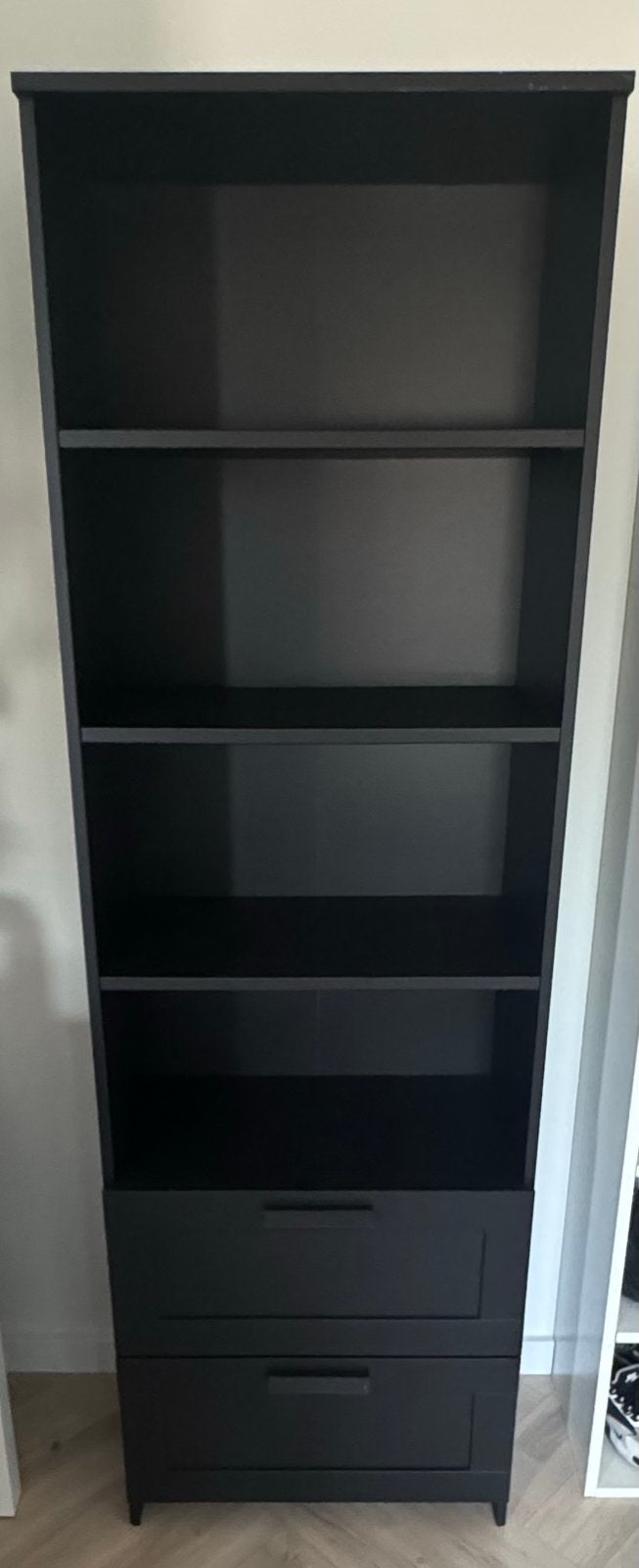Zwarte Boekenkast met Lades - Modern Design, Huis en Inrichting, Kasten | Boekenkasten, Ophalen, Minder dan 50 cm, Gebruikt, 200 cm of meer