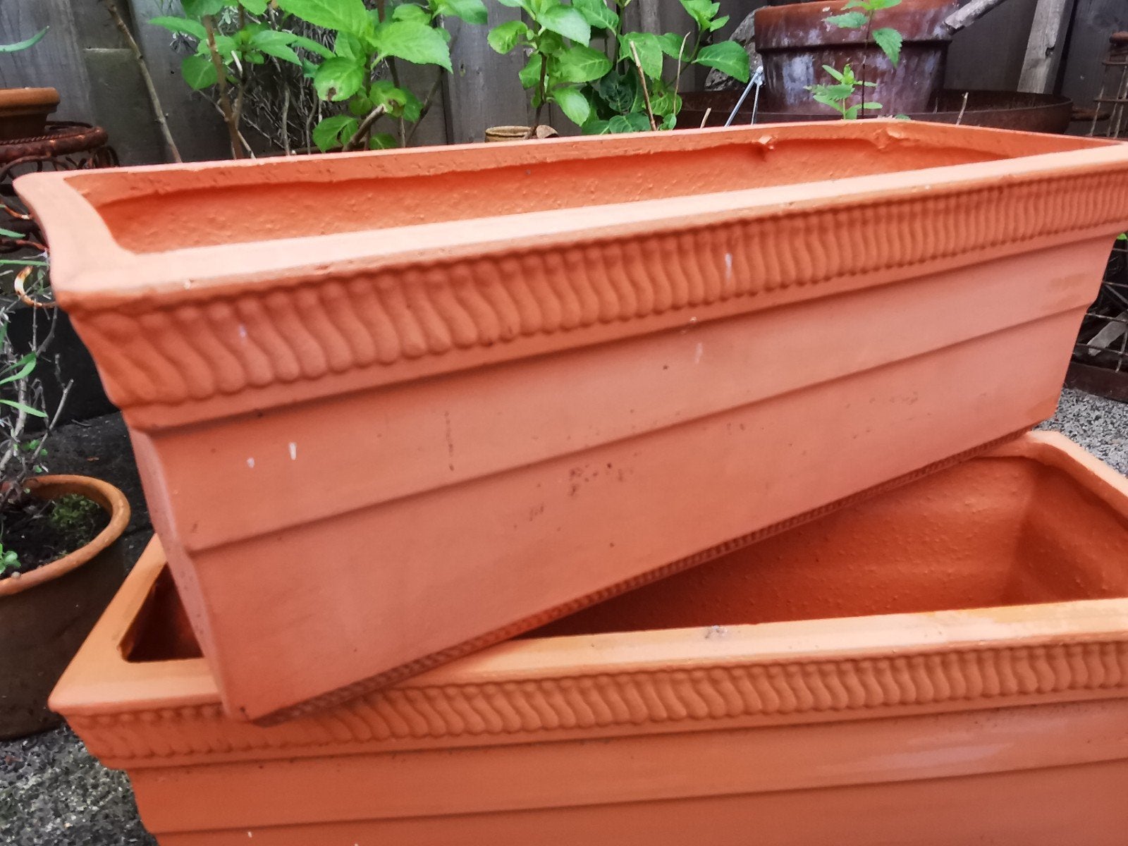 Terracotta bloembak plantenbak nieuw zie omschrijving Miekje, Ophalen, ., Rond, Nieuw
