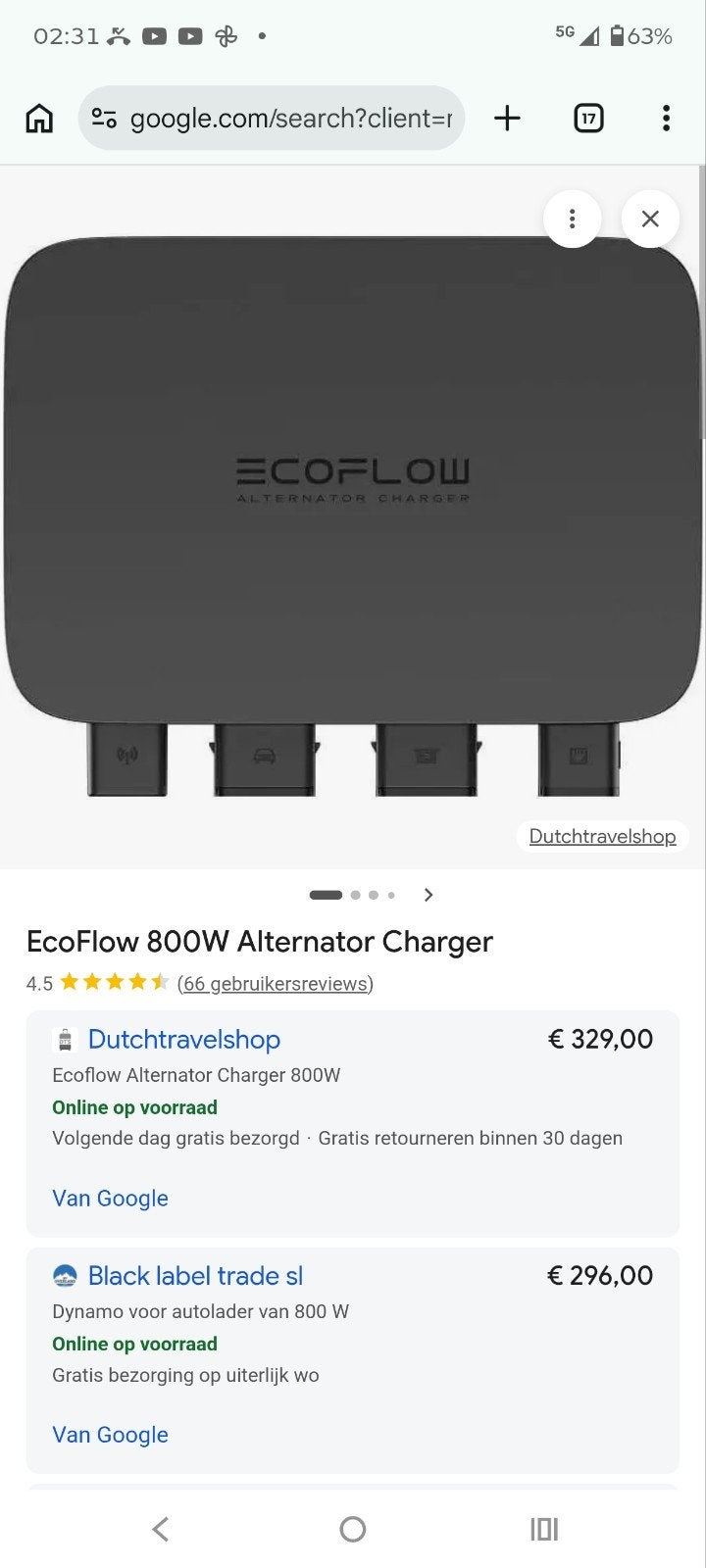 ecoflow alternator charger 800W nieuw, Ophalen, Nieuw