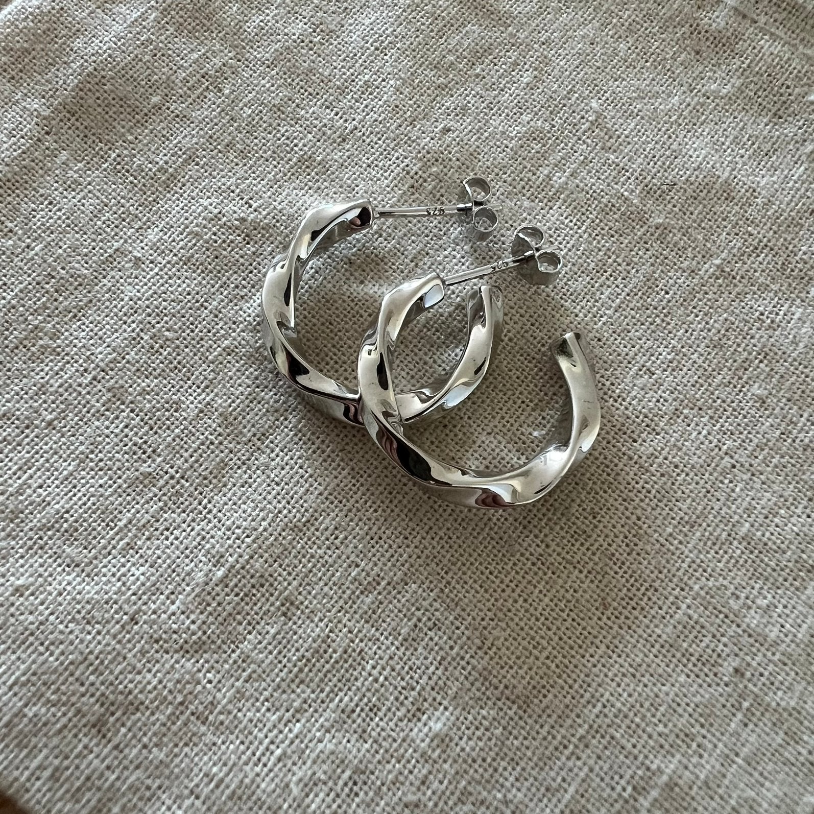 Zilveren 925 oorbellen 19mm, Verzenden, Zo goed als nieuw, Zilver, Overige merken