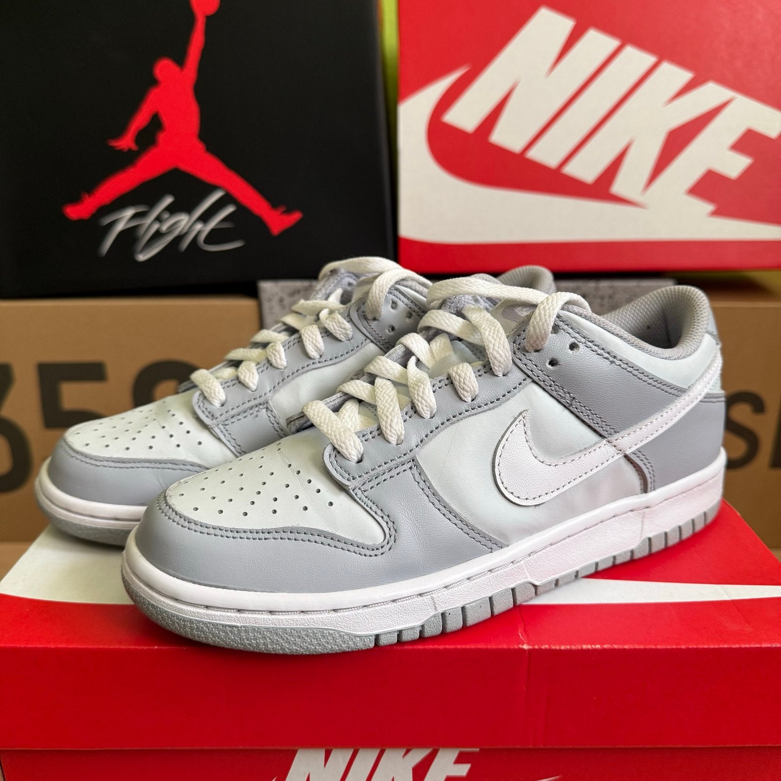 Nike Dunk Low GS Pure Platinum Wolf Grey - Maat 38.5, Kleding | Dames, Ophalen of Verzenden, Nieuw, Grijs, Sneakers of Gympen