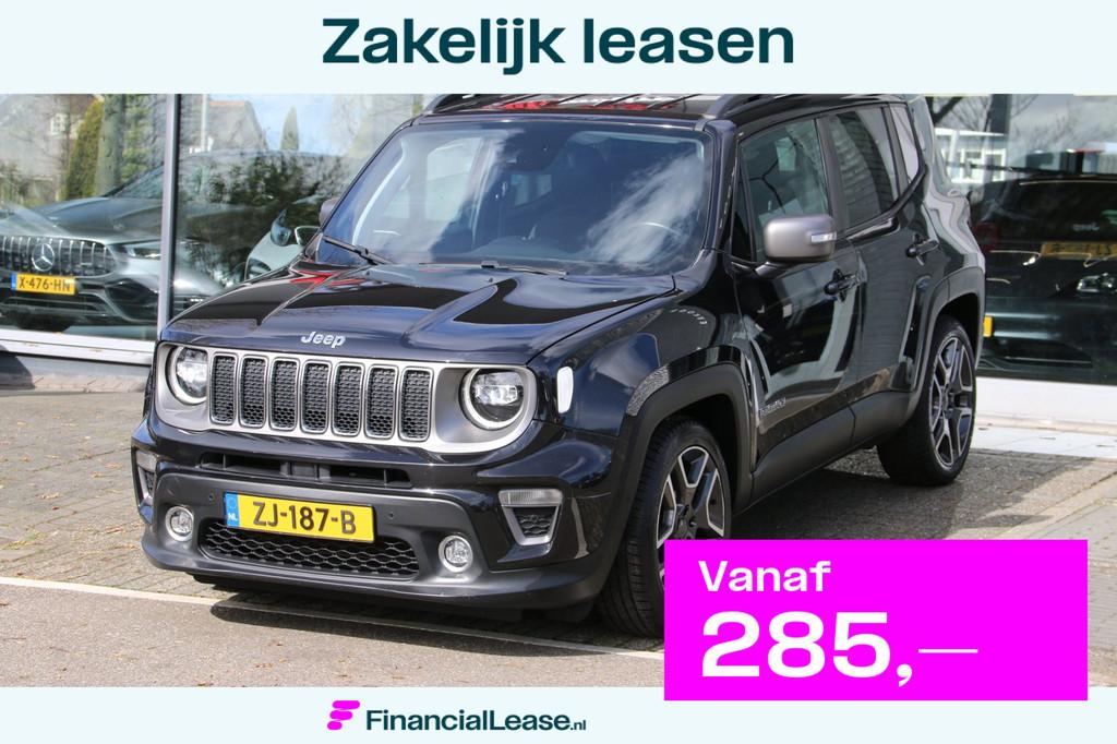 Jeep Renegade 1.3T Limited NL-AUTO NAP CAMERA AUTOMAAT!, Gebruikt, 4 cilinders, Zwart, Bedrijf