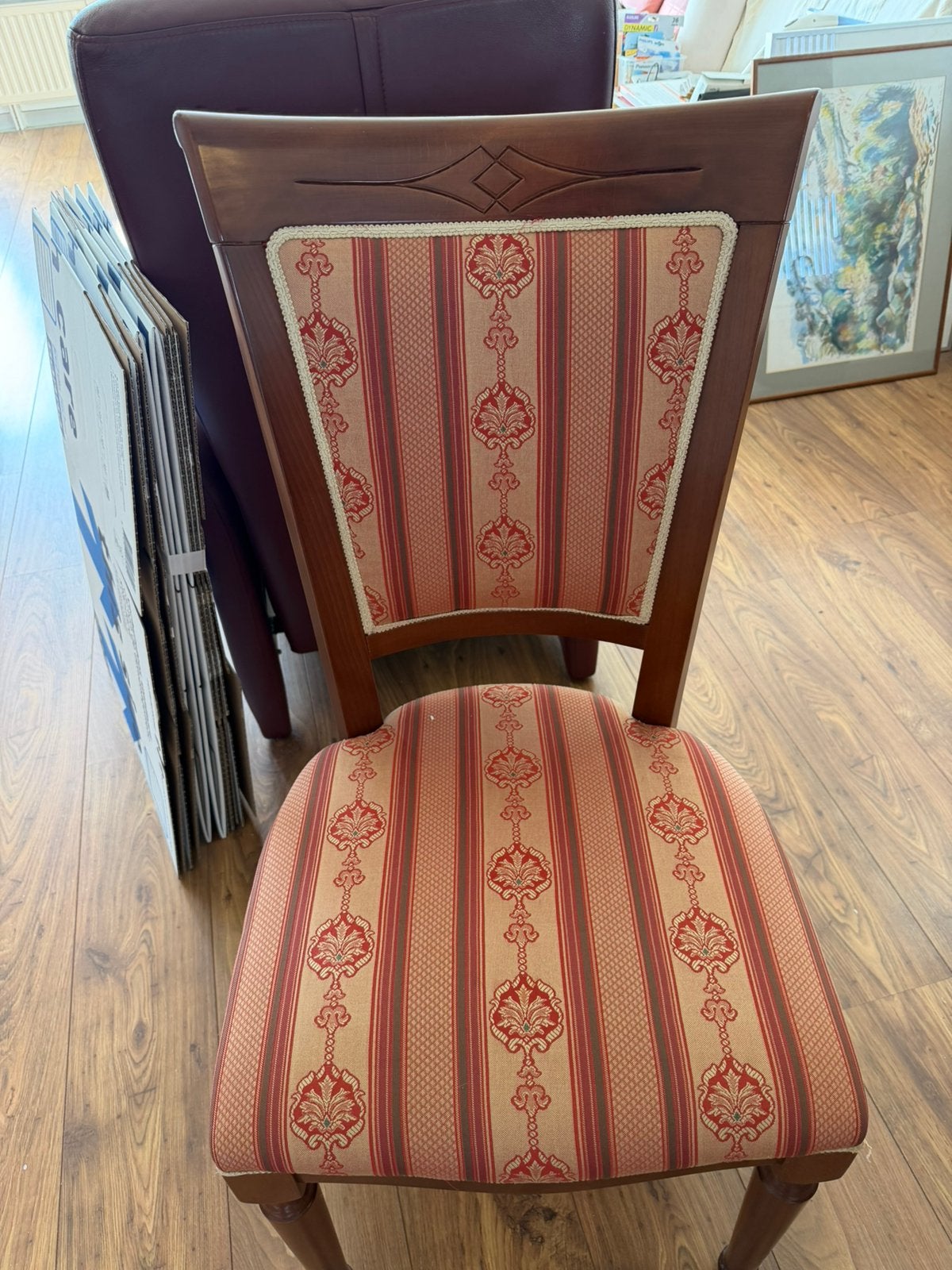 Gratis, tafel + 6 stoelen, Huis en Inrichting, Ophalen, Gebruikt, 200 cm of meer, 50 tot 100 cm