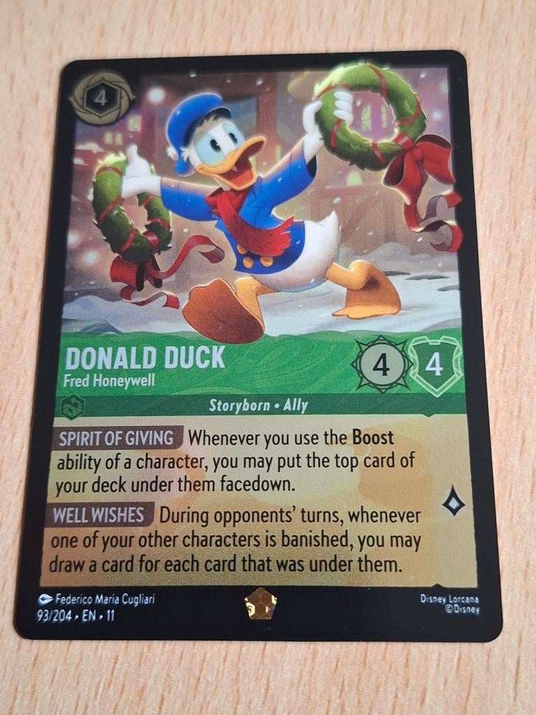 Donald Duck 93 Foil Fred Honeywell Lorcana Winterspell, Ophalen of Verzenden, Zo goed als nieuw, Foil
