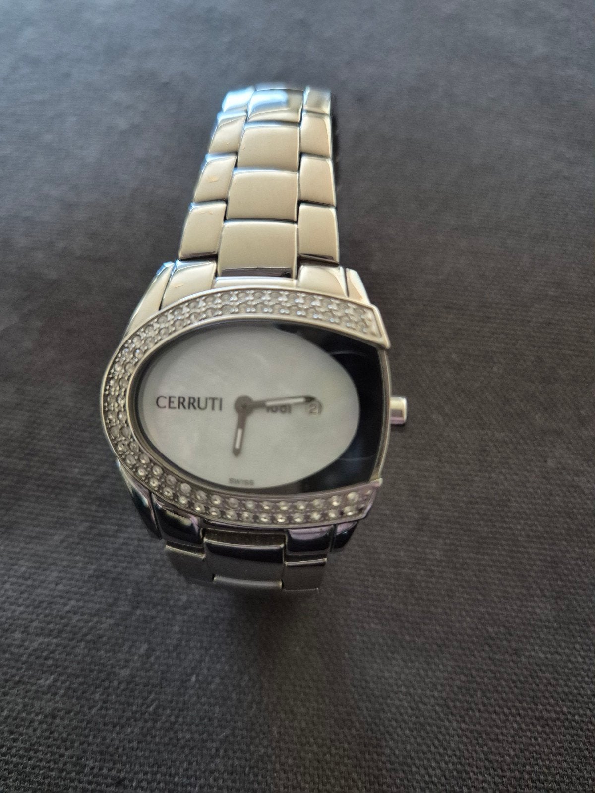 Cerruti 1881 Dameshorloge met Strass en Stalen Band, Overige merken, Staal, Staal, Polshorloge