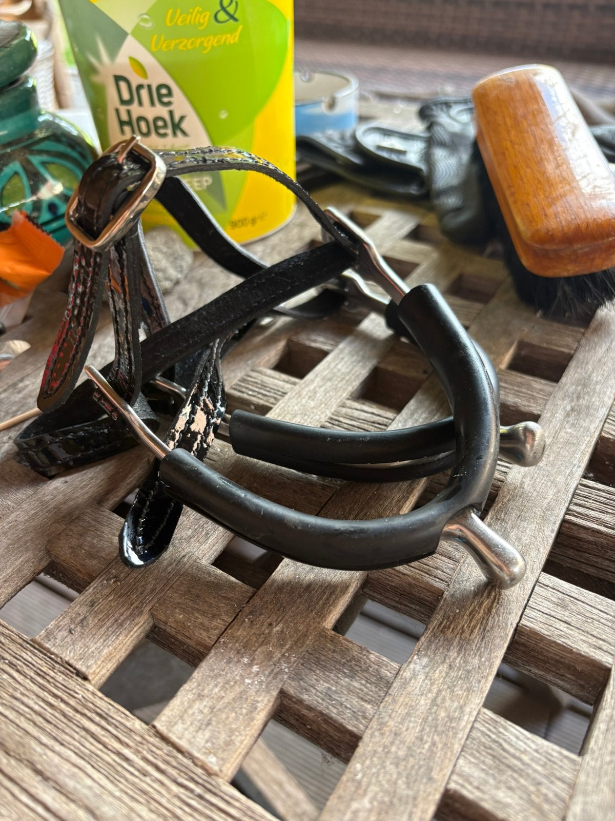 Sporen met lak bandjes!, Dieren en Toebehoren, Ophalen of Verzenden, Zo goed als nieuw, Zwart, Schoeisel