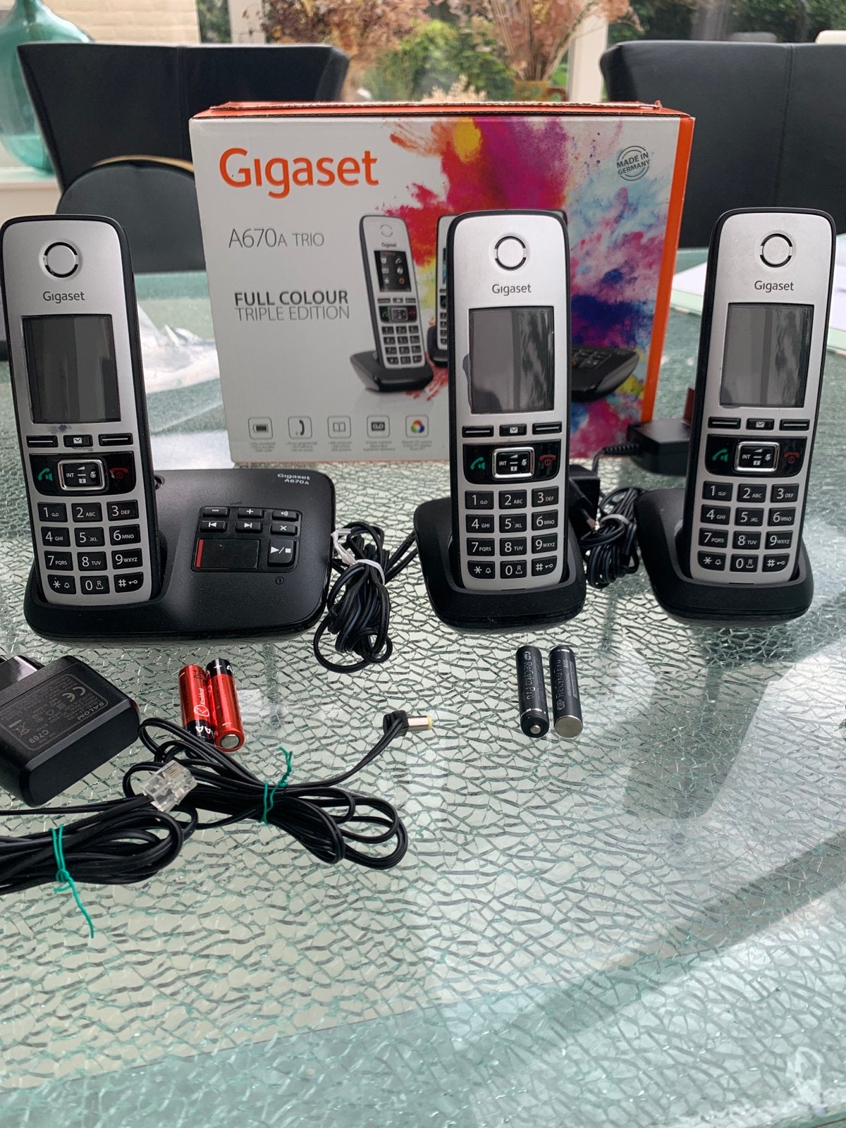 Gigaset A670A Trio DECT-telefoonset met antwoordapparaat, Ophalen, Gebruikt, 3 handsets