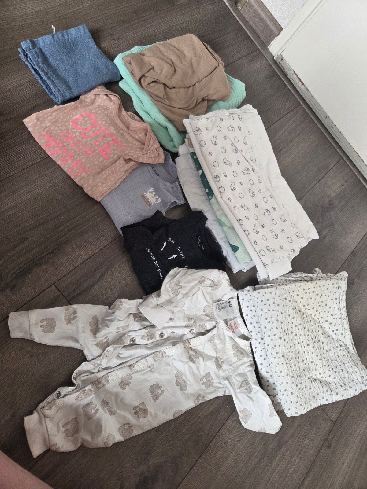 Baby textiel pakket - diverse kleding en doeken, Verzenden, Gebruikt, Overige maten