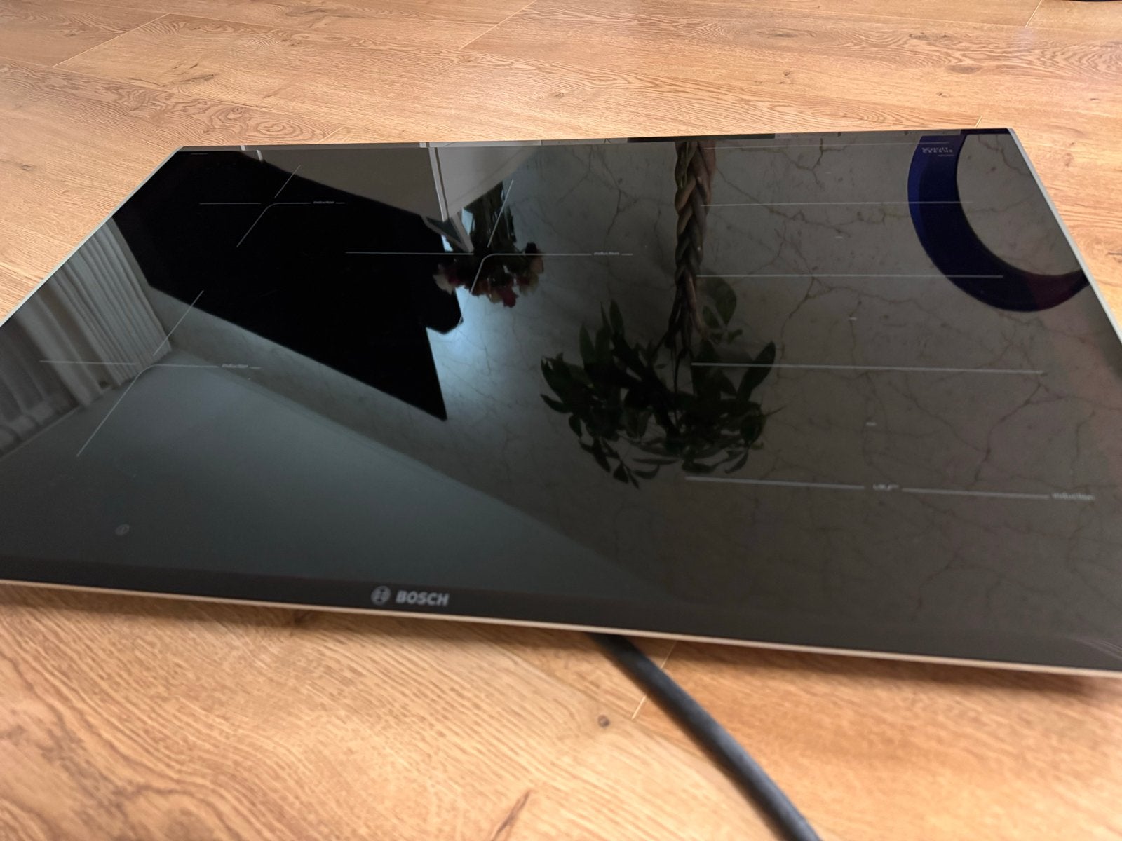 Bosch inbouw Inductiekookplaat 5 pits 80 cm ( 78 inbouwmaat), Zo goed als nieuw, Inbouw, Inductie, 4 kookzones