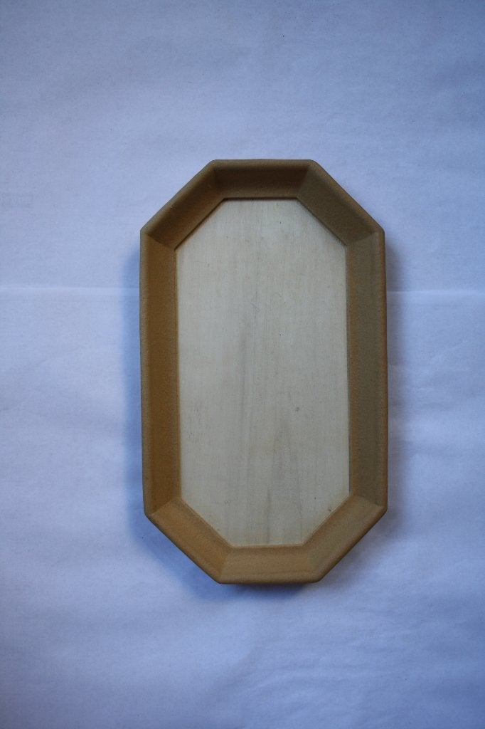 Dienblad ovaal achthoek 30x18cm van geperst hout, Verzenden, Nieuw, Hout, Knutselwerk