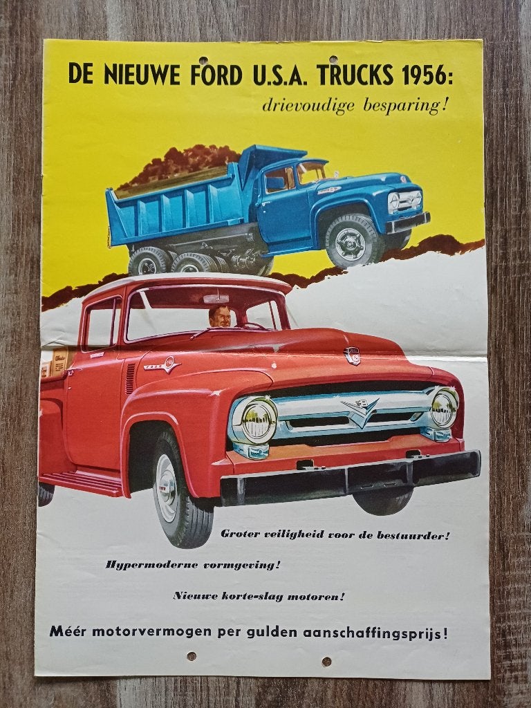 Ford USA Trucks 1956 brochure, Ophalen of Verzenden, Gelezen, Ford
