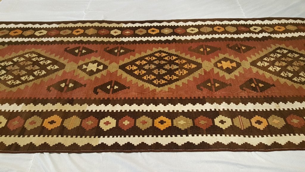 Antiek Oosterse Quba kelim 330 x130/Perzische tapijten/Loper, Ophalen of Verzenden