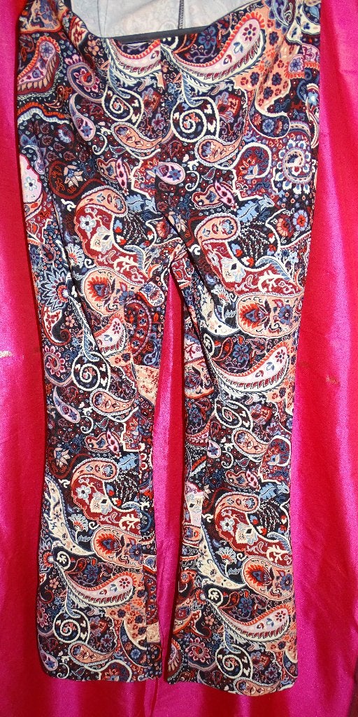 MS MODE FLARED BROEK IN PAISLEY DESSIN-STRETCH-MT 46-BOHO, Kleding | Dames, Meerkleurig, Ophalen of Verzenden, Zo goed als nieuw