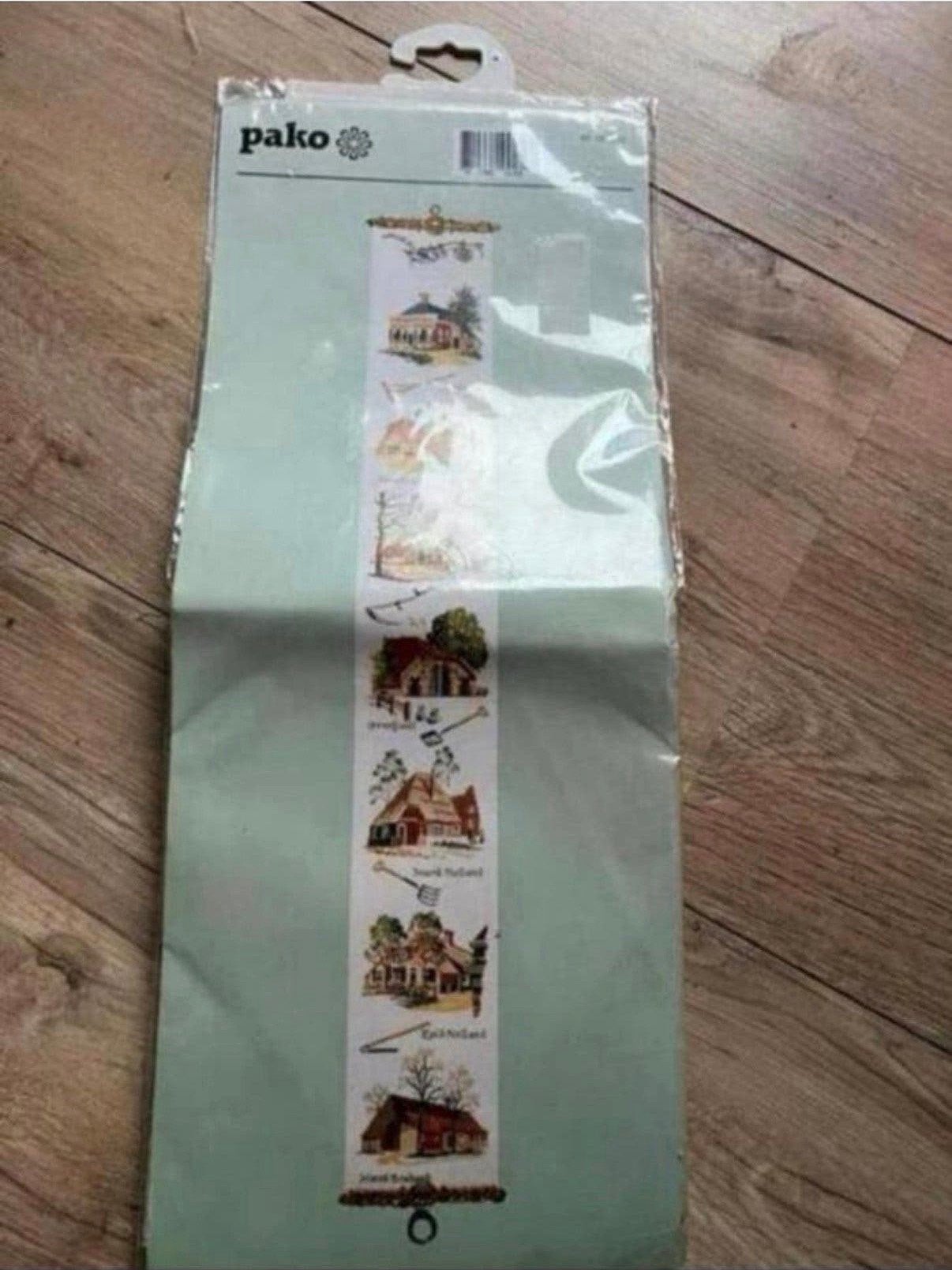 Pako Borduurpakket schellekoord boerderijen Nieuw, Ophalen of Verzenden, Nieuw, Handborduren, Borduurpakket