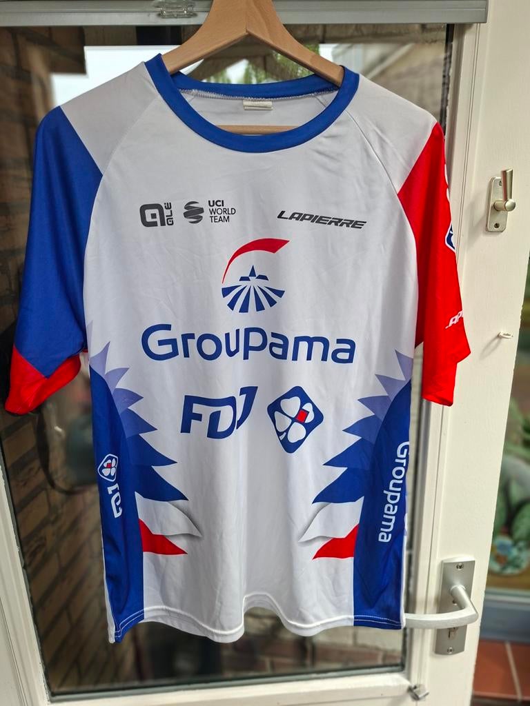 Groupama FDJ Wielershirt Maat L, Maat 52/54 (L), Wit, Ophalen of Verzenden, Gedragen
