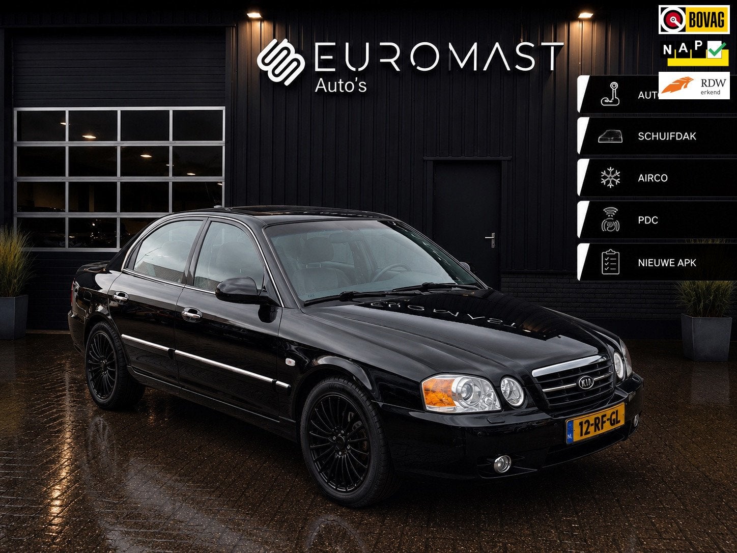 Kia Magentis 2.5 V6 EX Luxe Optima Automaat Airco Cruise Sch, Auto's, Gebruikt, Magentis, Zwart, 2493 cc