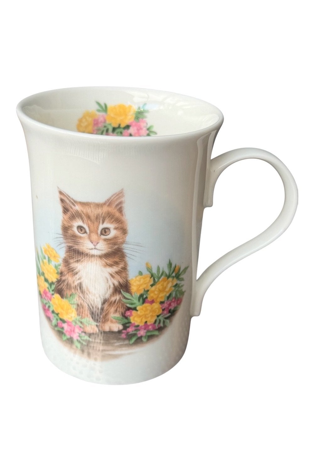 Staffordshire mok met kattenafbeelding, 10 cm hoog, Ophalen of Verzenden