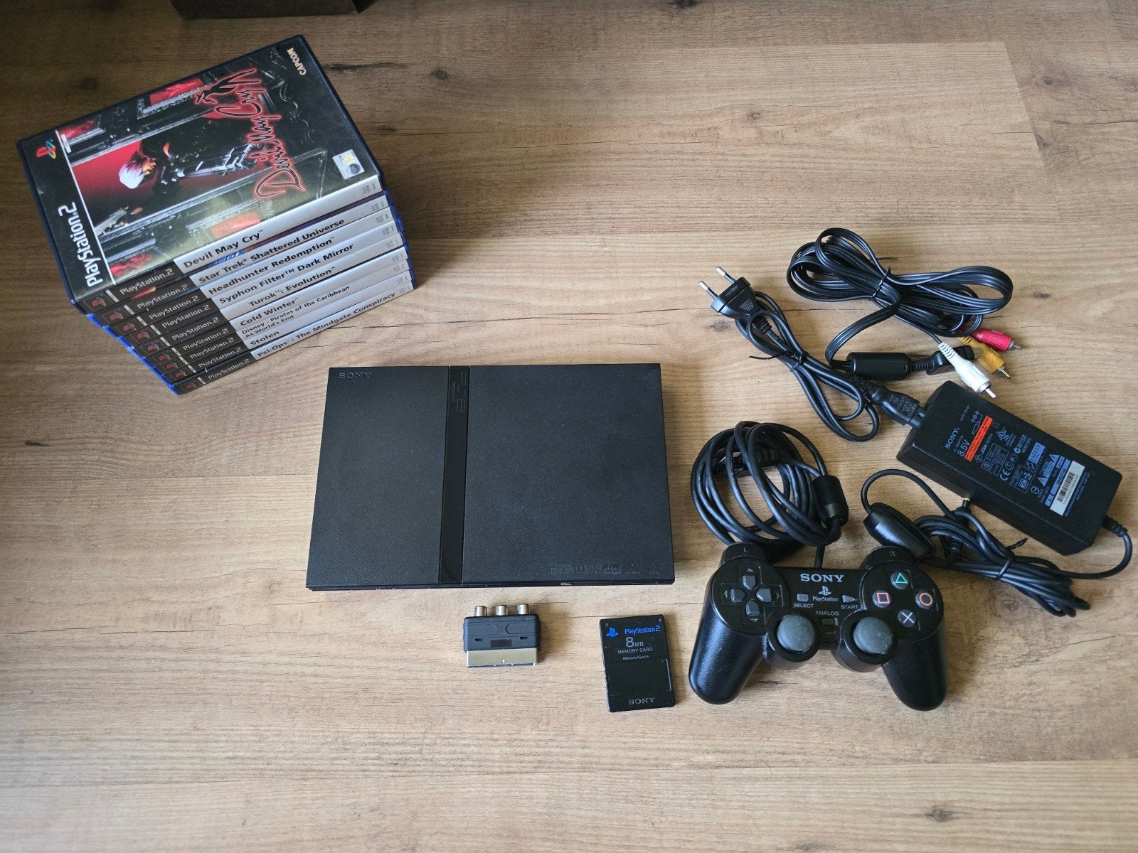 Playstation 2 + games, Gebruikt, Zwart, Met games, Ophalen of Verzenden