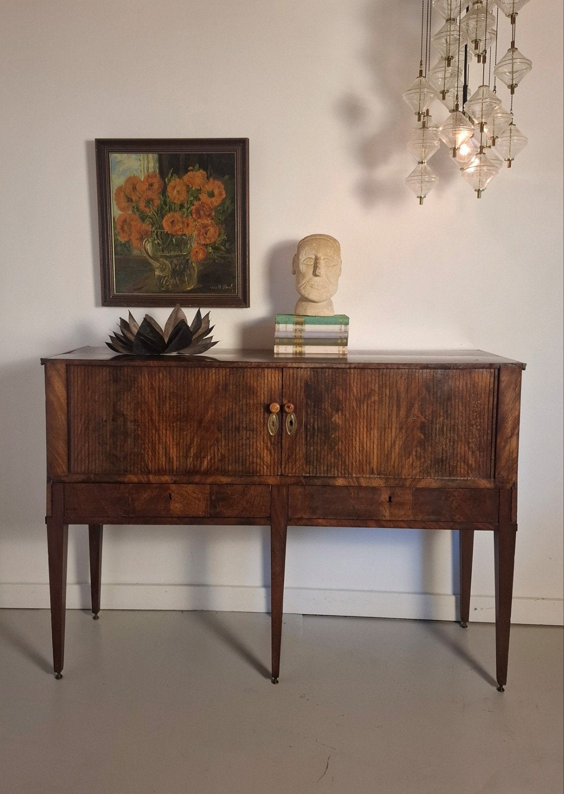 Uniek Art Deco Wortelnoten Dressoir, Ophalen of Verzenden, 25 tot 50 cm