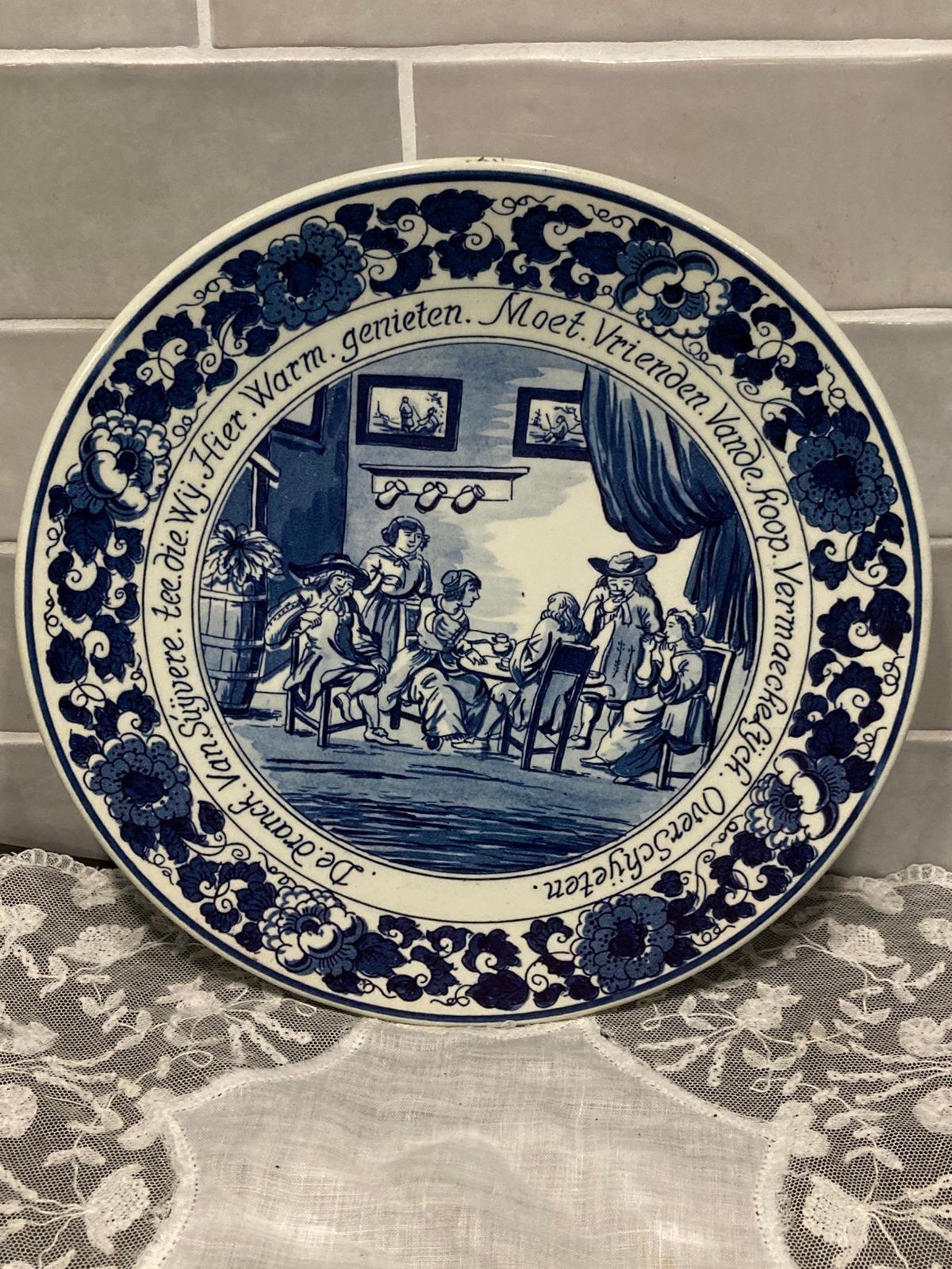Bord Delfts blauw, Douwe Egberts nr 6 (260924), Ophalen of Verzenden