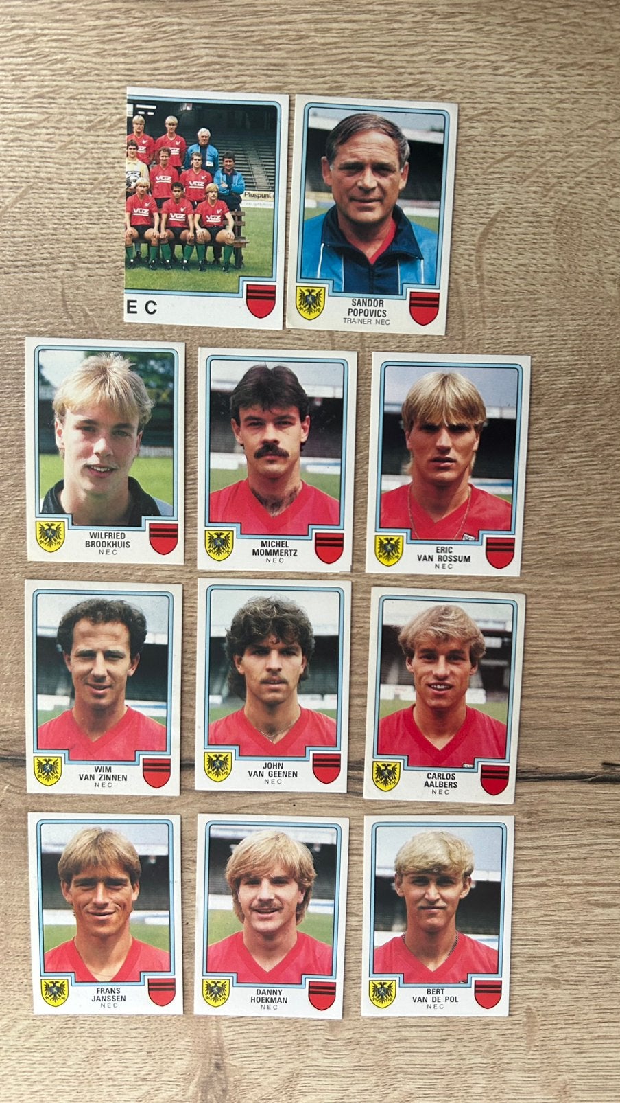 Panini Voetbal 86 plaatjes NEC 11x, Verzenden, Zo goed als nieuw, Meerdere plaatjes