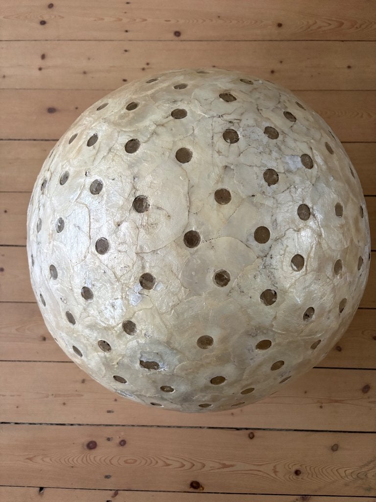 Capiz Schelpen Hanglamp Ø 50 cm (Sfeervolle blikvanger!), Ophalen, Gebruikt, Overige materialen, E27 (groot)