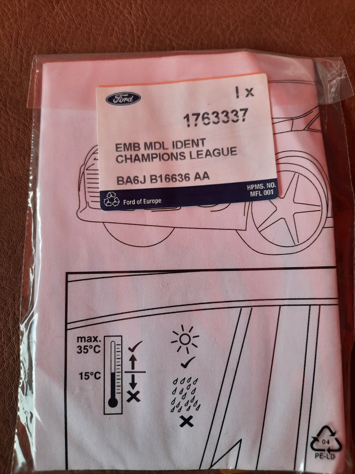 Ford fiesta/focus champions league embleem, Ophalen of Verzenden, Nieuw, Ford