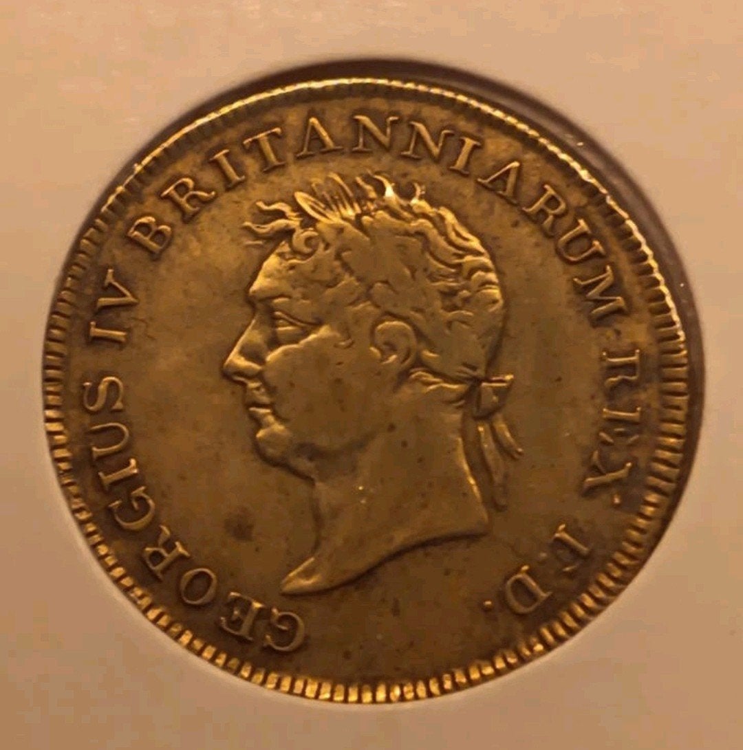 Antieke koperen kroningsmedaille koning George IV - 19 juli, Postzegels en Munten, Penningen en Medailles, Ophalen of Verzenden