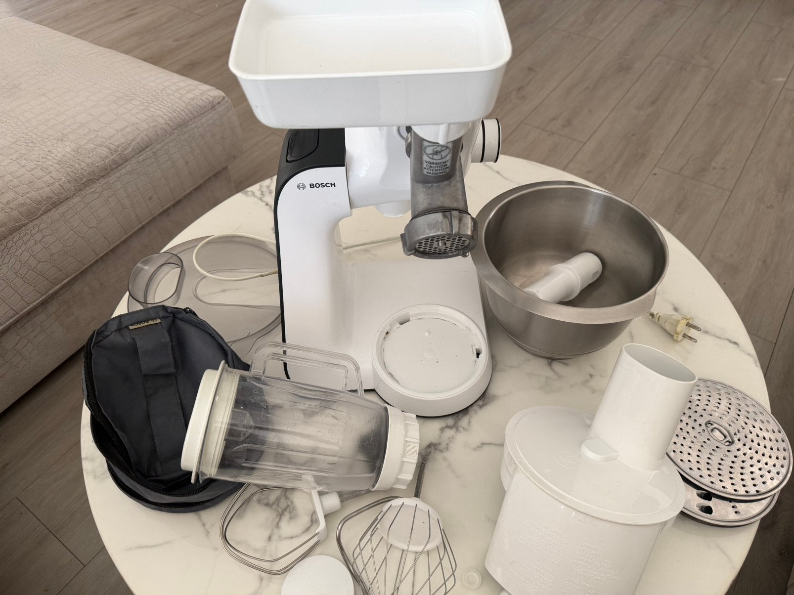 Bosch MUM5 kneedmachine compleet, 4 liter of meer, Ophalen of Verzenden, Zo goed als nieuw, 3 snelheden of meer