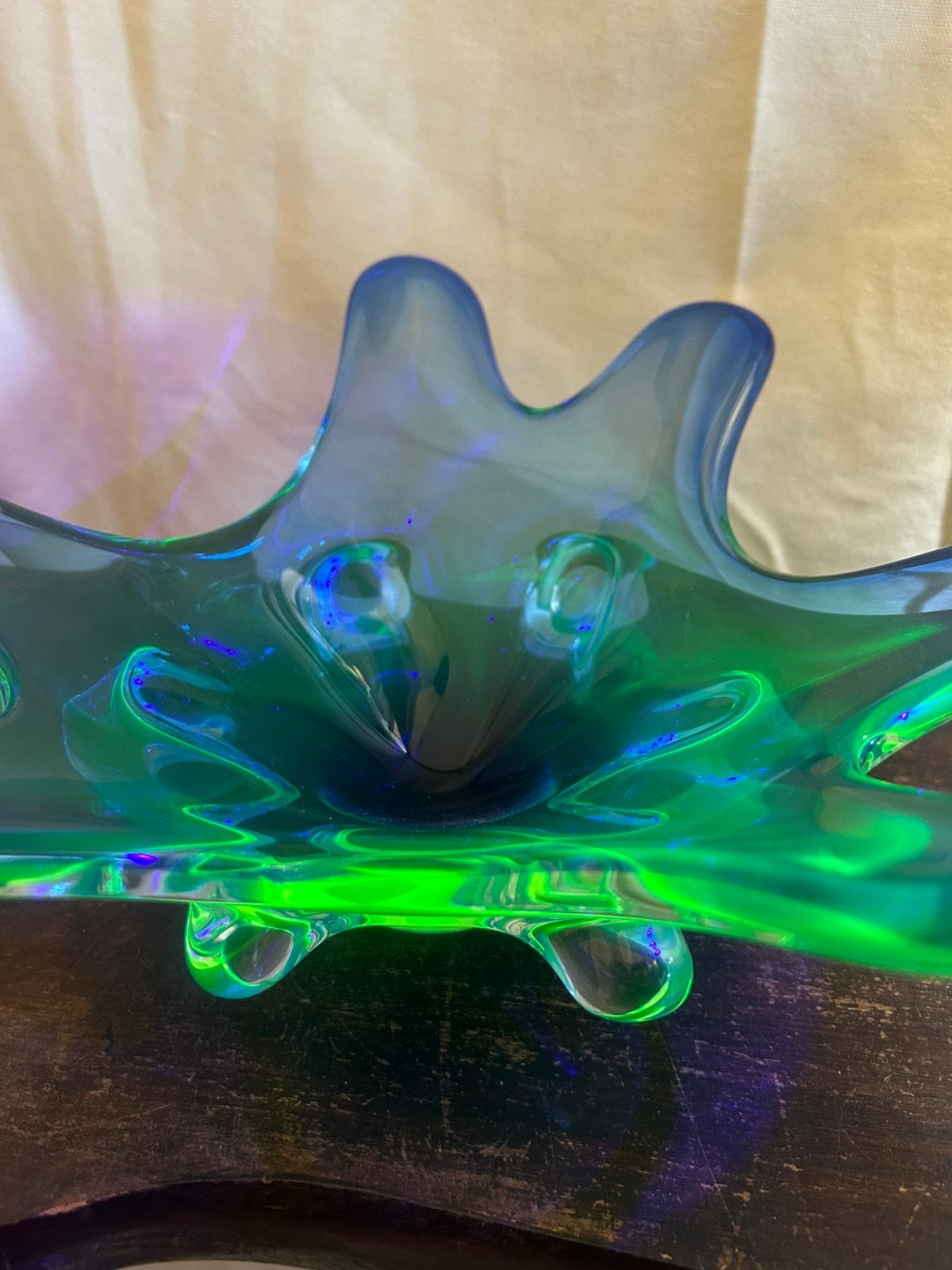 Uranium “Murano” stijl schaal, Ophalen of Verzenden