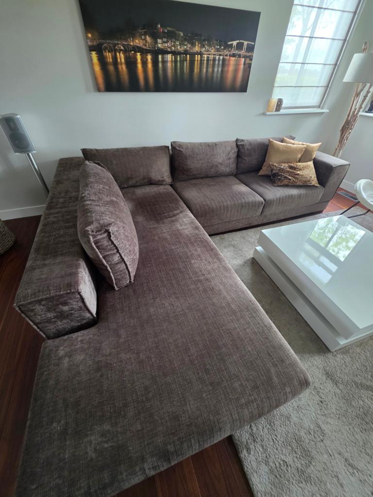 Design bankstel, Huis en Inrichting, Banken | Bankstellen, Ophalen, Gebruikt, 100 tot 125 cm, Hoekbank